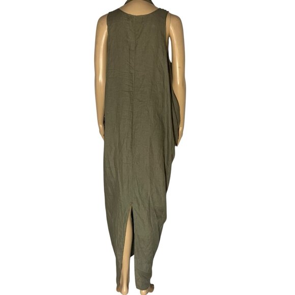 Avant Garde Grunge Long Maxi Dress Women’s Sz M Lagenlook Linen Draped Rick - Picture 3 of 11